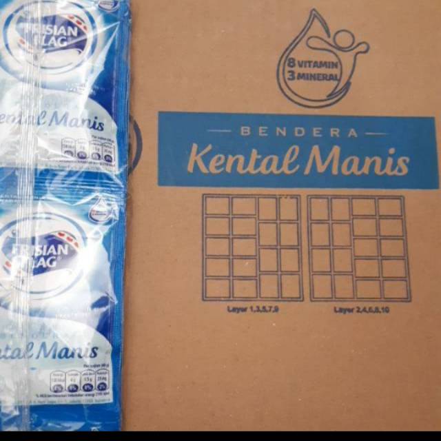 

Bendera sachet krimer putih per dus isi 20 pak