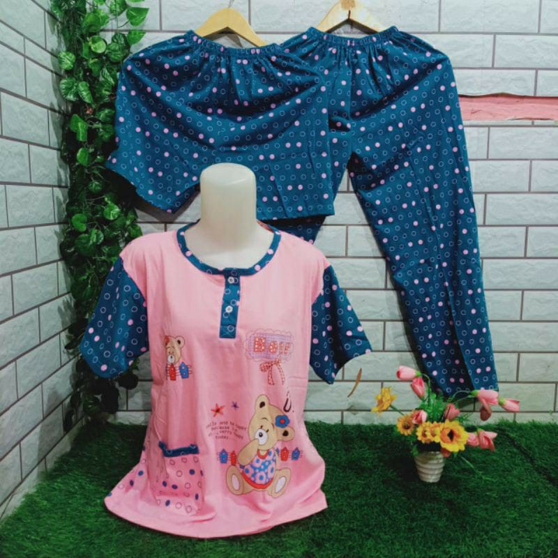 SETELAN BAJU TIDUR 3IN1 MERK BIO PREMIUM // SETELAN BAJU PENDEK CELANA PANJANG DAN PENDEK