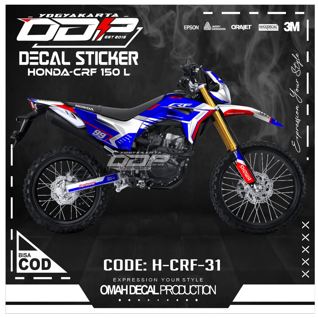 DECAL CRF 150 FULLBODY STIKER DEKAL HONDA CRF 150 DEKAL KEKINIAN KEREN DECAL TEMURAH BANYAK VARIAN W