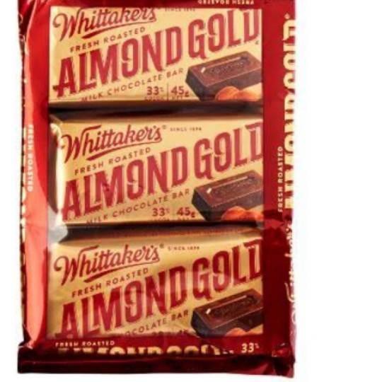 

☏ Whittakers Chocolate Slab Almond Gold 45g Coklat Whittakers Import - 1 pcs ☛