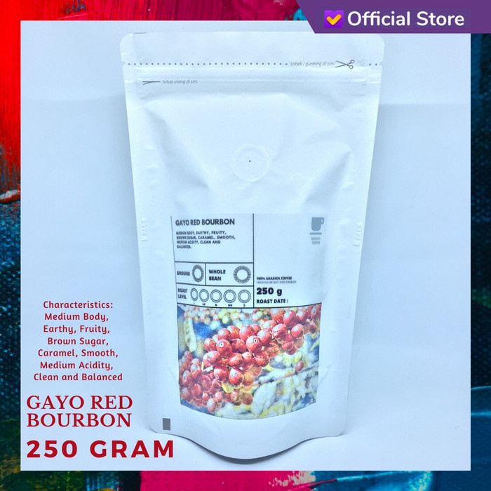 

ge01fgf Kopi Arabika Gayo Red Bourbon 250 Gram Biji Dan Bubuk - Biji Ds20X11