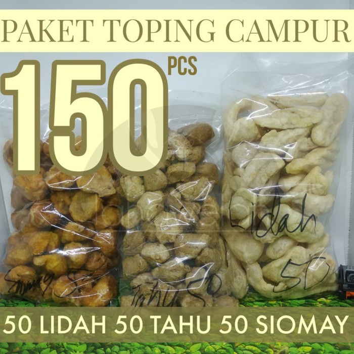 

vd201gf Paket Mix Lengkap 150 Pcs, Lidah Cuanki, Tahu Kering, Siomay Dscscv