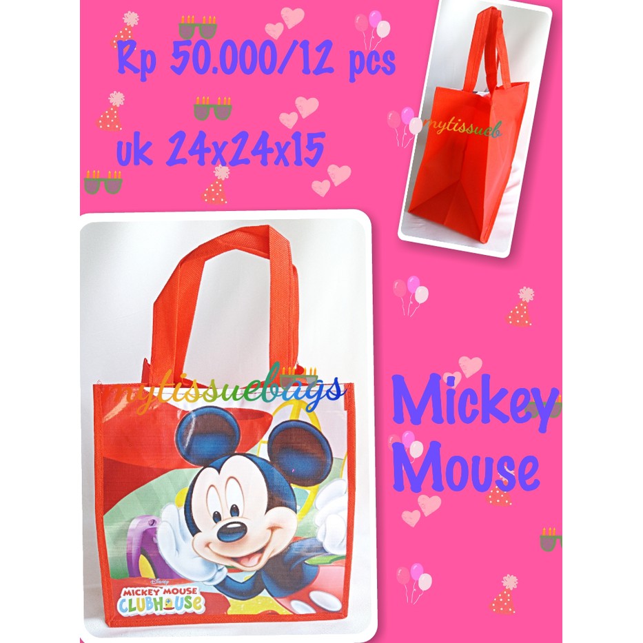 

[PROMO] souvenir tas ultah/mickey mouse goodiebag
