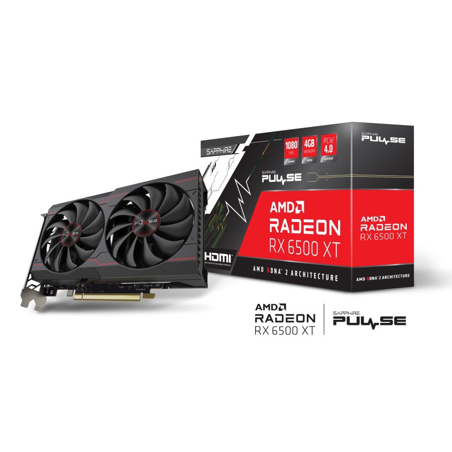 SAPPHIRE RX 6500 XT PULSE OC 4GB GDDR6 DUAL FAN