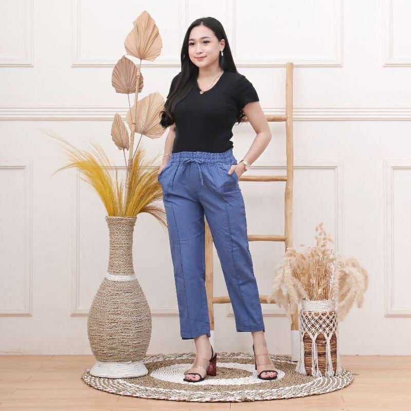 Celana jeans wanita//Celana panjang//Celana jeans boyfriend wanita//Celana Luna//Celana kulot jeans 
