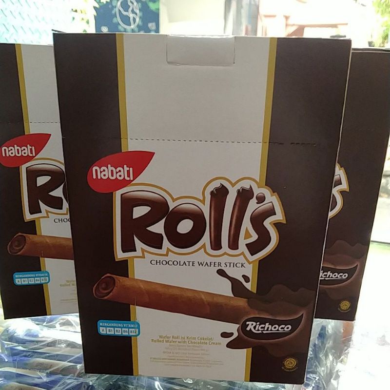 Nabati Rolls Coklat 8gr per box