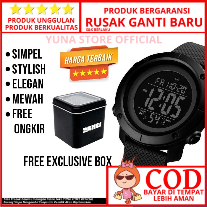 JAM TANGAN DIGITAL PRIA ANTI AIR SPORTY ELEGAN ORIGINAL JAMTANGAN ORI BUNDAR STRAP SILICON COWO JM