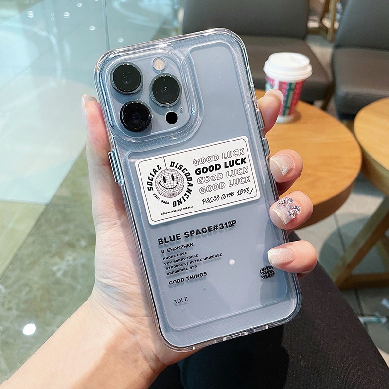 IPHONE Good Luck Soft Phone Case Kompatibel Untuk Iphone14 13 12 11 Pro XS Max XR 8 7 6 6S Plus Casing Silikon Transparan Shockproof TPU Cover