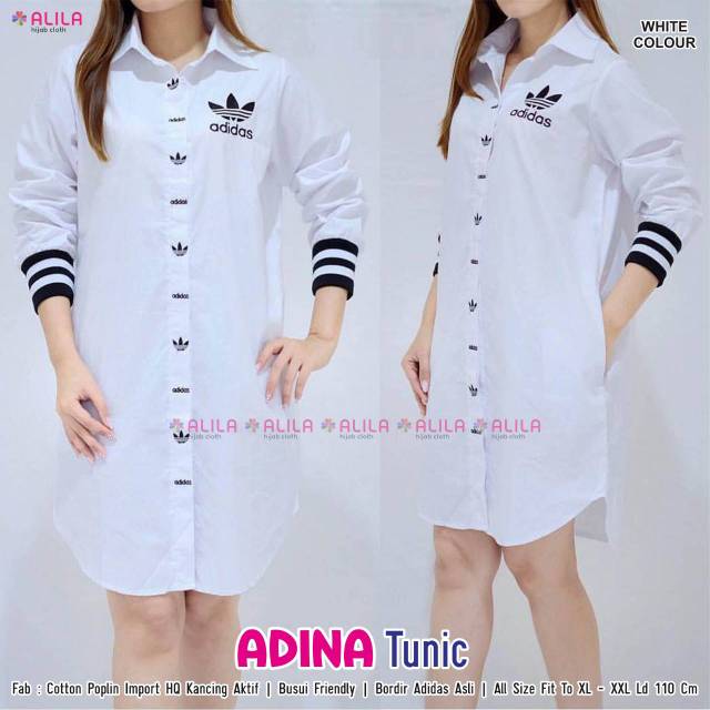 Asina tunik | tunik adidas | fashion wanita | atasan
