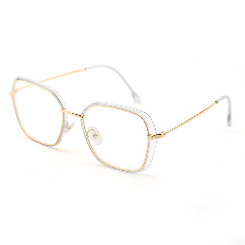 （YUZHU）COD INS Fashion Style Oversized Clear Frame Kacamata Kacamata Anti Radiasi