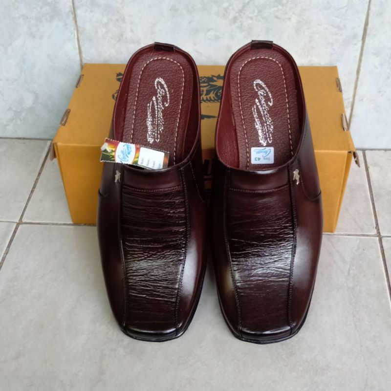 SEPATU KULIT PRIA SANDAL SELOP KULIT PRIA SEPATU SLOP BUSTONG KULIT ASLI SEPATU FORMAL MURAH