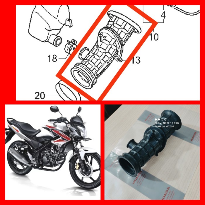 TUBE AIR CONNECTING HONDA CB 150R STREETFIRE OLD K15 2012-2015