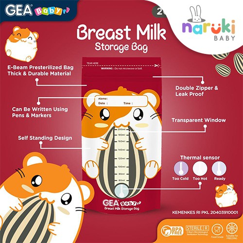 Gea Baby Kantong Asi 200 ml Breastmilk Storage 200ml isi 30 pcs