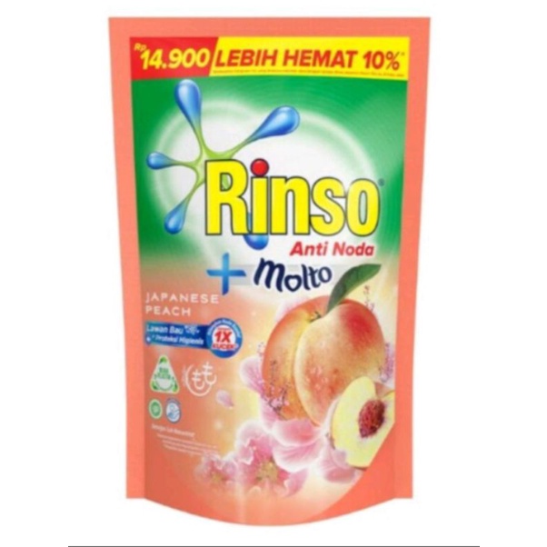 Jual RINSO ANTI NODA +MOLTO JAPANESE PEACH 510ML | Shopee Indonesia