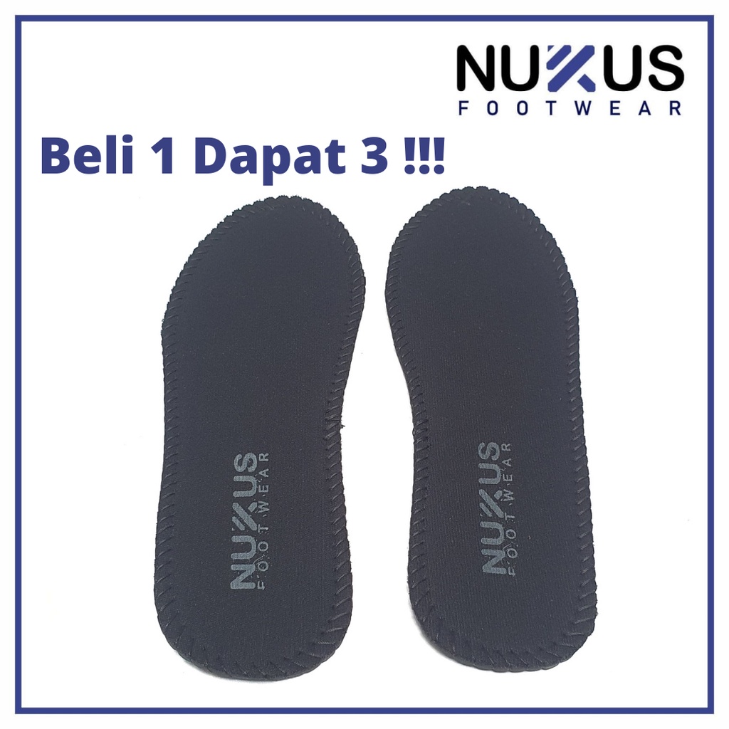 Insole Alas Tapak Sepatu Dalam Pria Dewasa Hitam Tebal 3 ML Buy 1 Get 3 - INSOLE JH