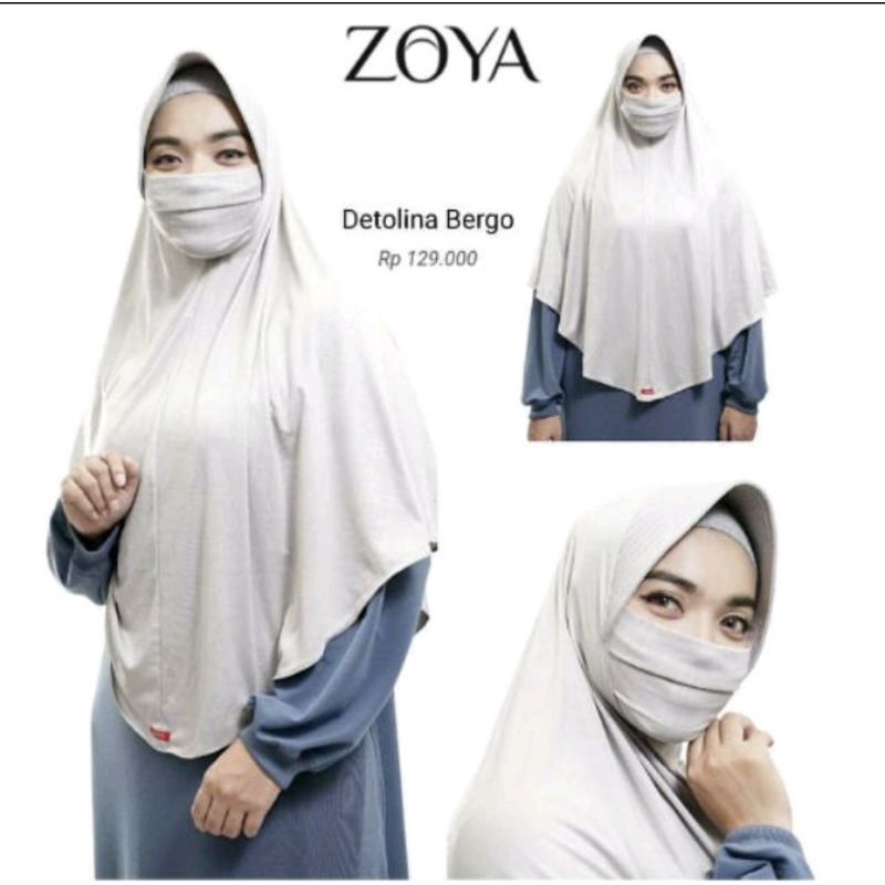 ZOYA Bergo Masker Covida Bergo Fresh Tech Maskarina Bergo Detolina Bergo Husna Mask Midi Original ZO