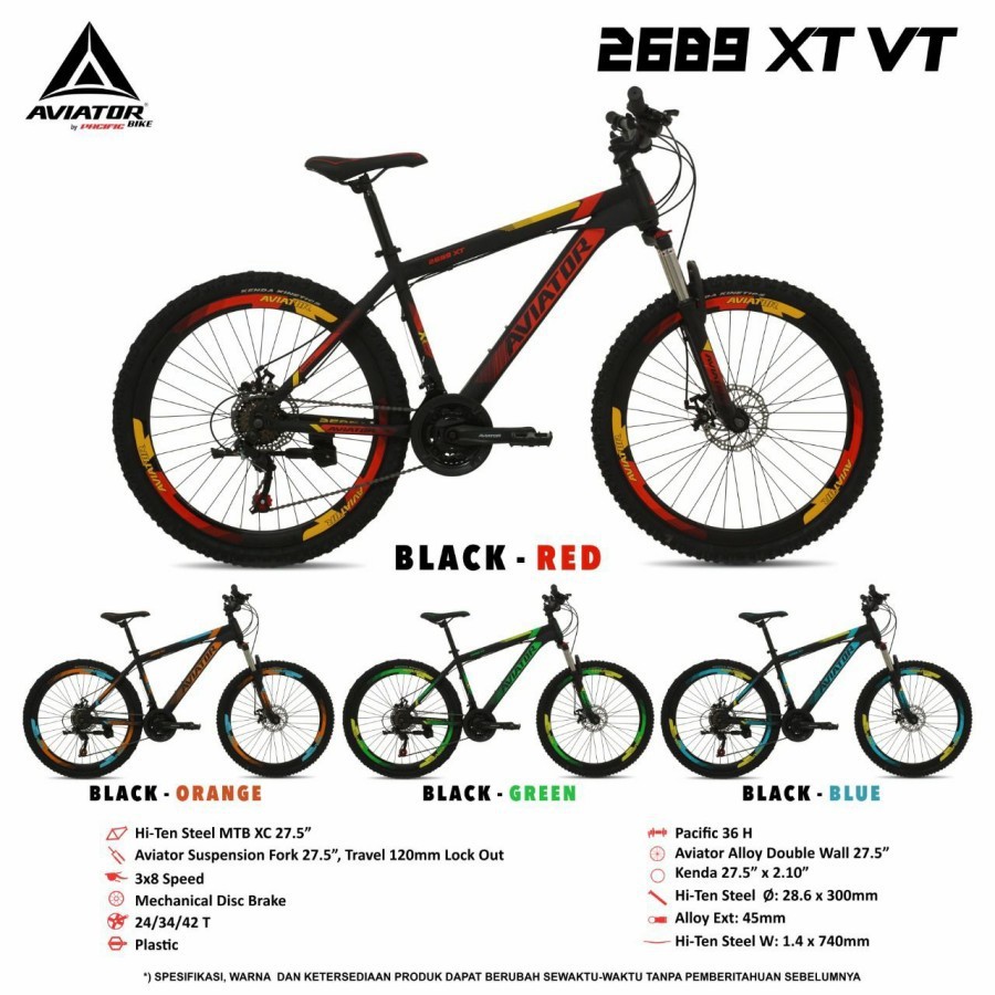 SEPEDA GUNUNG MTB 27.5" AVIATOR 2689 XT VT