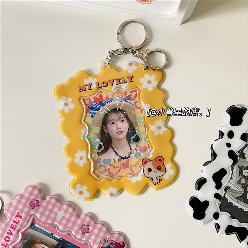 Star card 3 Inch 4 inch photo pendant key ring decoration bag card set meal card certificate card clip