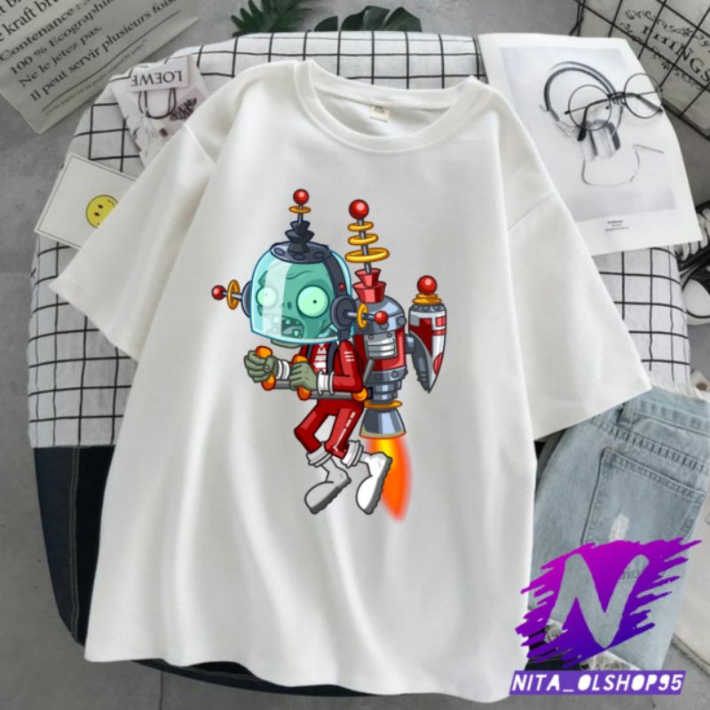 baju anak planst vs zombie kaos anak zombie karakter game plants vs zombies