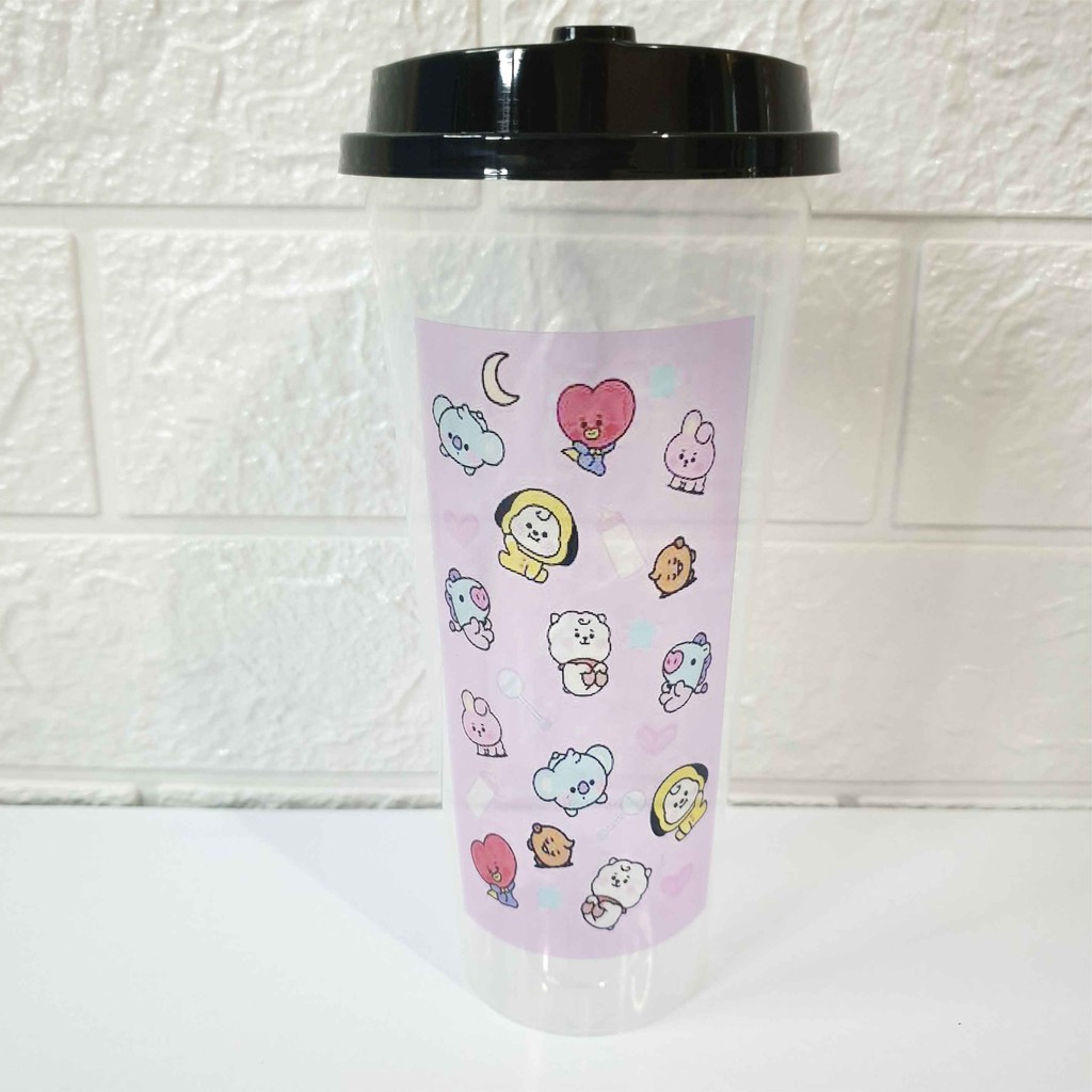 Gelas Reusable Cup Karakter Kartun Kpop