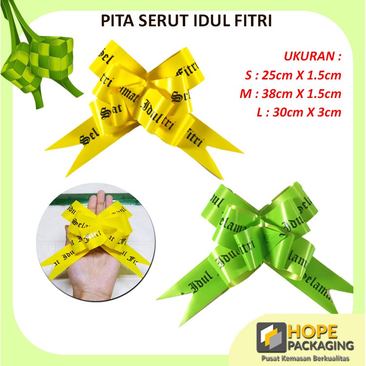 Pita Serut Lebaran / Pita Tarik / Pita Parcel Serut Idul Fitri Lebaran 38 x 1.5 cm