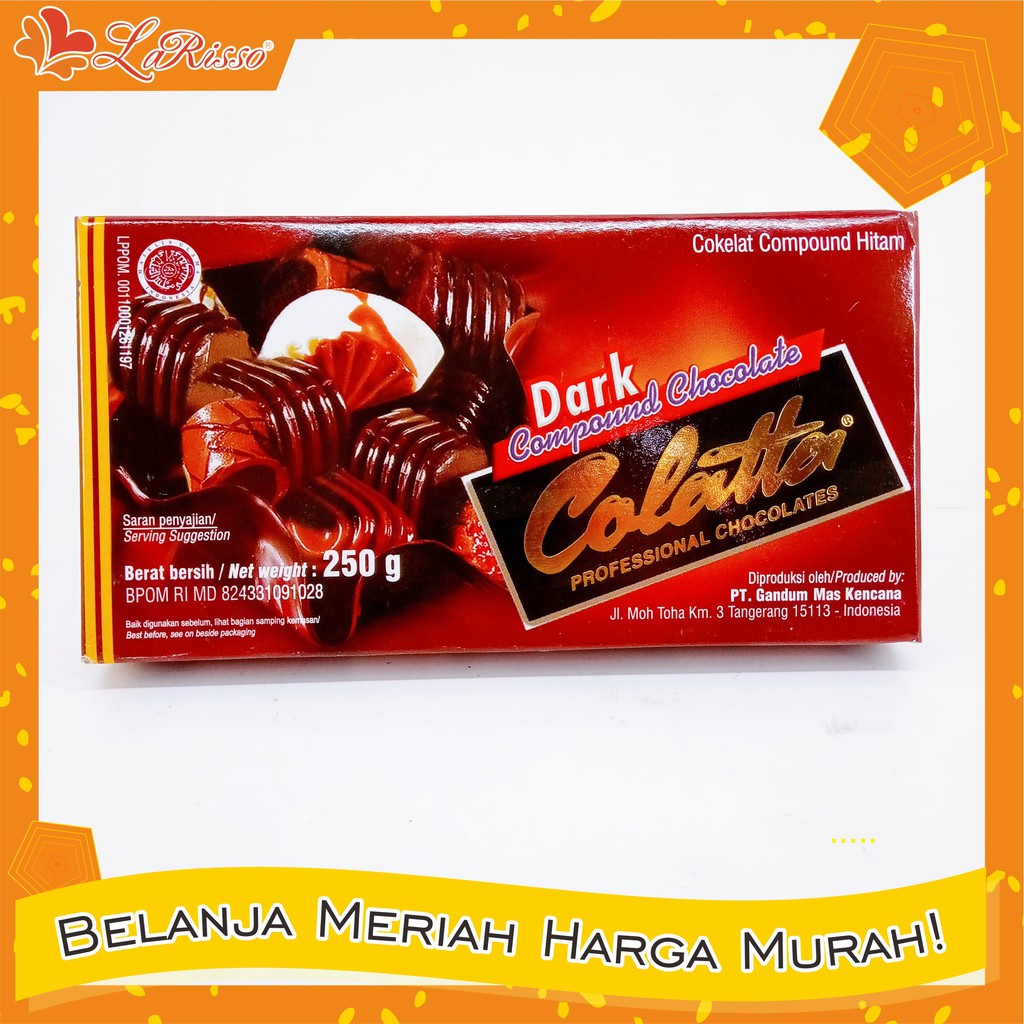 

COLATTA COKELAT BATANG DARK COMPOUND CHOCOLATE 250GR