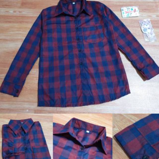 GSL KEMEJA WANITA CASUAL JUMBO KOREA LENGAN PANJANG IMPORT POLOS KOTAK KOTAK OVERSIZE Baju Kemeja Atasan Wanita Hitam Puith Terbaru 2021 Kekinian Viral-7