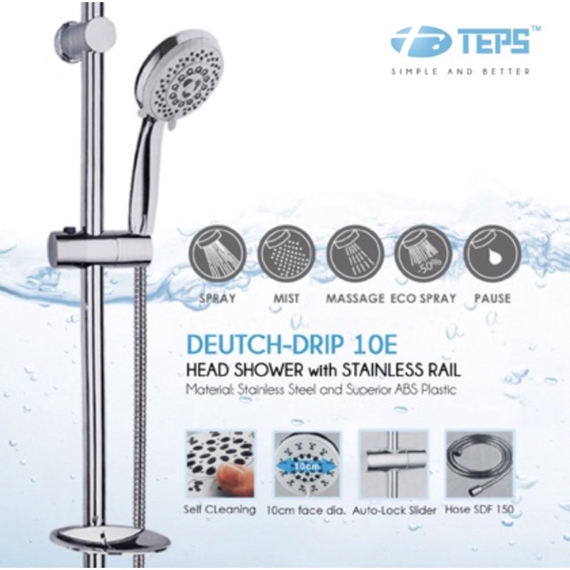 TEPS HST- Deutch Drip ,Handshower tiang/Shower mandi tiang