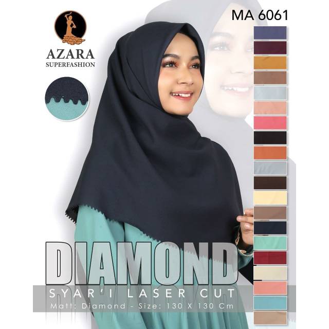 [BISA COD] SEGIEMPAT DIAMOND SYAR'I LASER CUT / JILBAB HIJAB CREPE  SYARI ZIGZAG