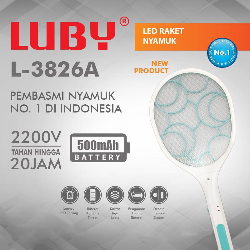 Luby L3826A Raket Nyamuk Super Power Rumah Bebas Nyamuk Demam Berdarah