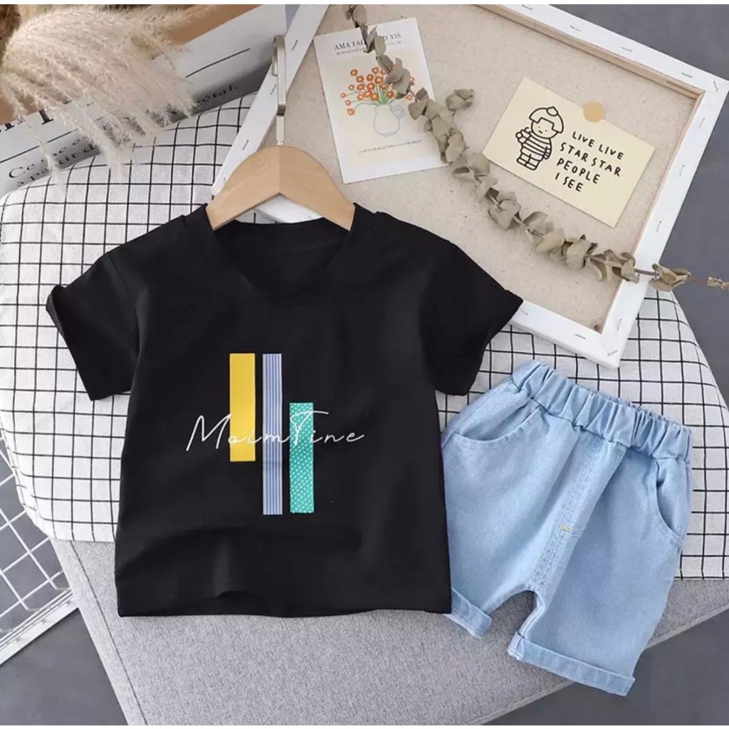 TRENDY SETELAN BAJU KAOS CELANA JEANS BAYI ANAK MOTIF MOUNTINE DENIM USIA 6 BULAN-5 TAHUN BEST QUALITY TERBARU TERMURAH/ SETELAN BAJU CELANA JEANS BAYI ANAK LAKI-LAKI/ SETELAN BAJU CELANA JEANS BAYI ANAK PEREMPUAN/ SETELAN BAJU CELANA JEANS BAYI ANAK COWO