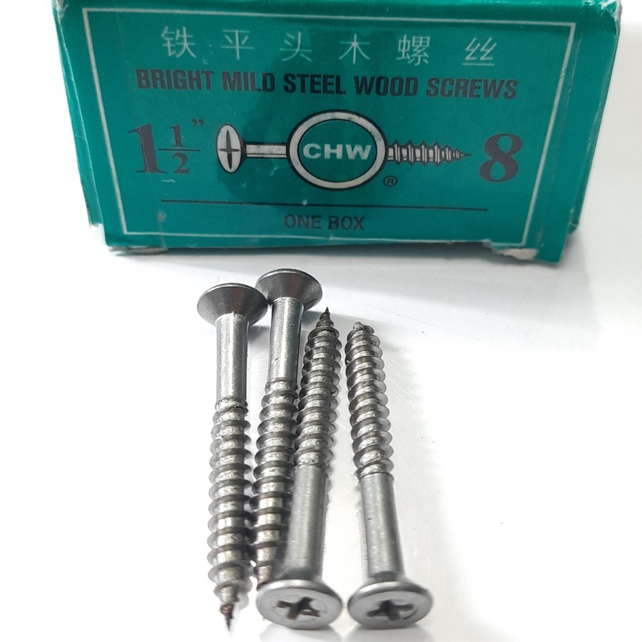 Sekrup Skrup Kayu Tapping Screw 1-1/2&quot; x 8 ( + ) 1ktk