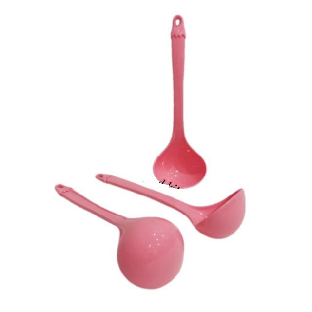 Sendok sop irus sayur kuah pink SS 148 golden lemon plastik centong