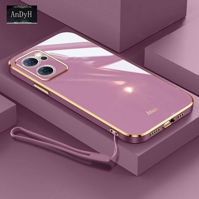 Case Bahan Silikon Dengan lanyard Untuk OPPO A57 2022 Realme V23 Q5i