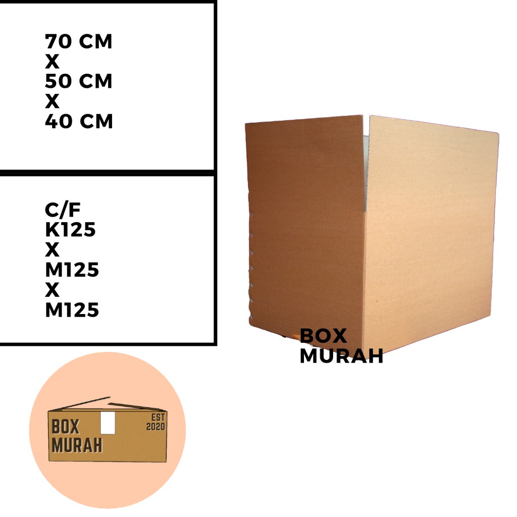 

Kardus Packaging Box Polos Murah Serba Guna 70 x 50 x 40 (cm)