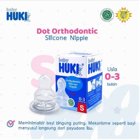 1pcs Dot Baby HUKI Orthodontic Silicone Nipple Size S M L nipel gepeng empeng dot bayi Pengganti