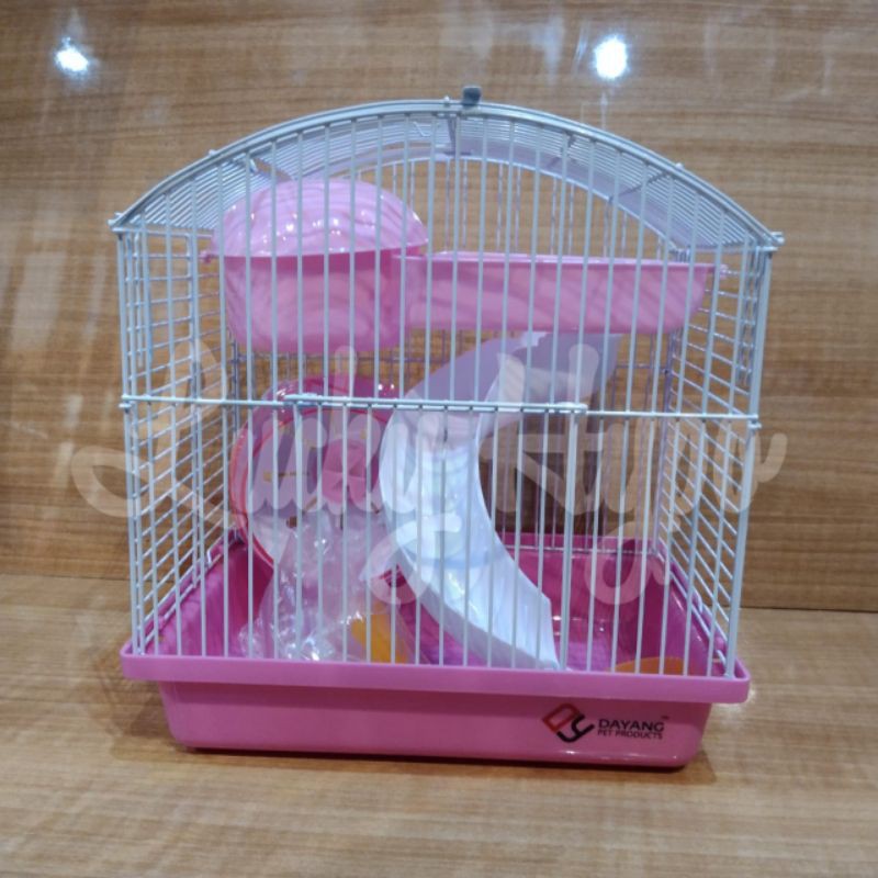 Kandang Hamster 1 Set Dayang 158 Hamster Cage Uk P22cm L16cm T25cm-Pink