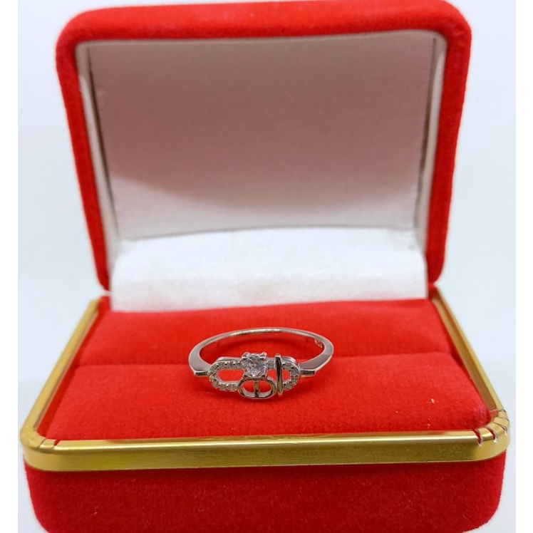 CINCIN PERAK 925 ASLI LAPIS EMAS/CINCIN MATA PUTIH COR/CINCIN ASLI SILVER/CINCIN FASHION WANITA