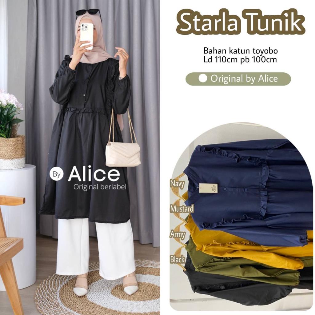 STARLA TUNIK / 18.7 / BAHAN KATUN TOYOBO / LD 110 CM / PB 100 CM / ALLSIZE BUSUI / ALICE