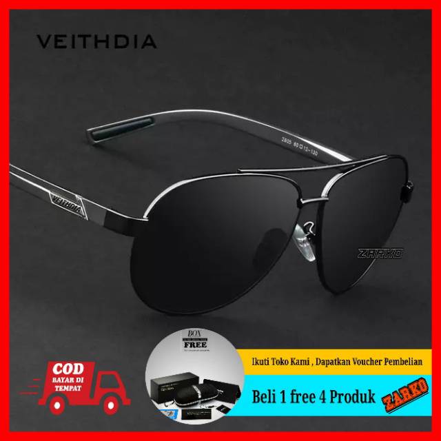 COD Bayar Ditempat Kacamata Pria wanita Sunglass Original Veithdia seri 2605