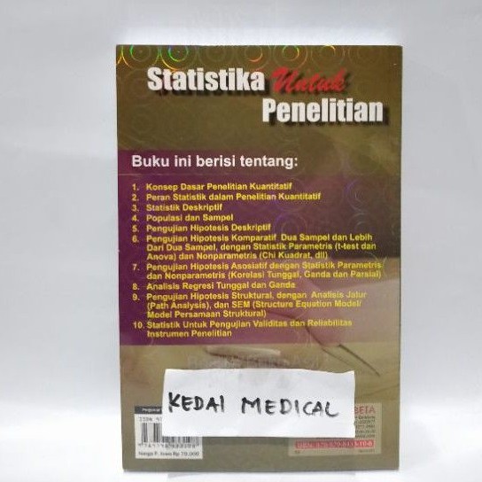 [ ORIGINAL ] BUKU STATISTIKA UNTUK PENELITIAN SUGIYONO TERBARU