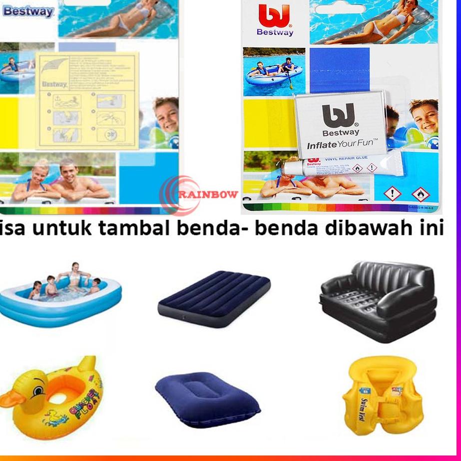 

[PROMO VSK47] Bestway - Lem Tambal Ban Kolam Plastik Renang Anak Repair Kit Repair Kit / Lem Tambal Bestway Kasur Kirim Langsung