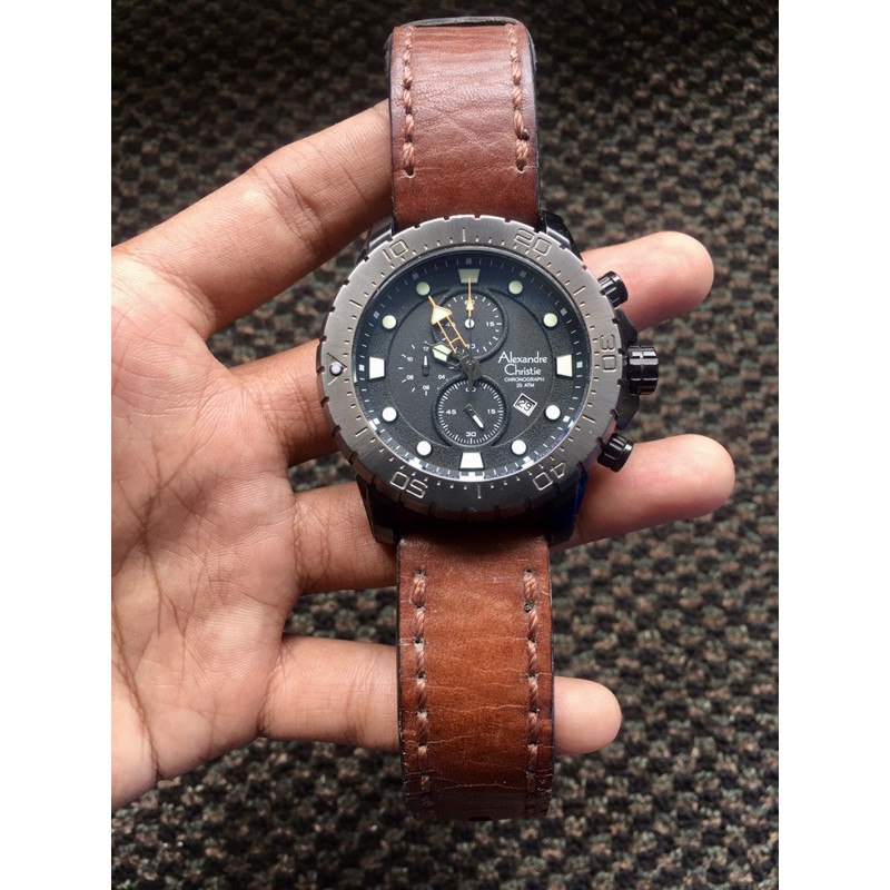 Bekas / Second / Preloved Jam Tangan Pria Analog Original Alexandre Christie AC Diver Murah