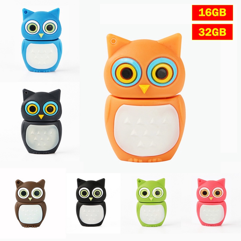 Flash Disk Usb 2 0 Bentuk Burung Hantu Lucu Kapasitas 16gb 32gb