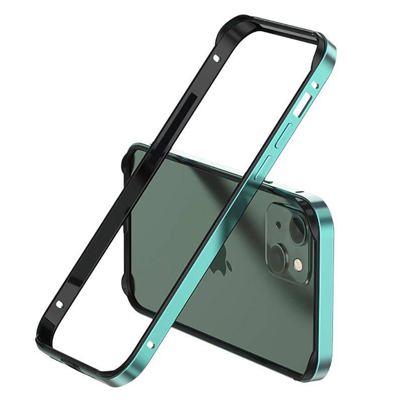 Case Bumper Hijau Frame Metal Silikon Untuk iPhone 13 12 Pro Max Mini 13 12