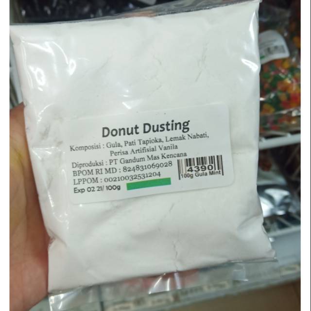 DONUT DUSTING 100 GR gula mint - gula halus utk toping kue kering putri salju
