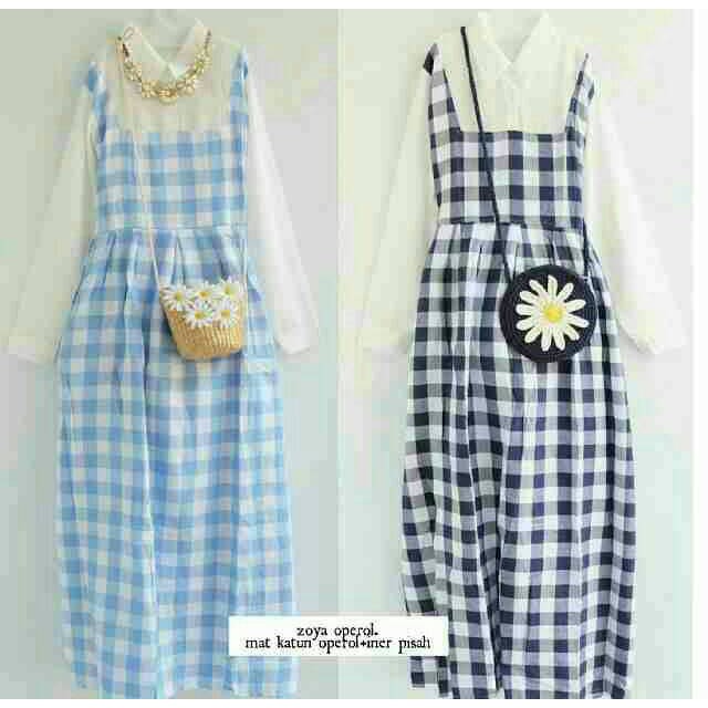 Busana Bikin Pede / Zoya Overall / Dress / Kemeja Putih / Setelan / Baju Putih / Hijab