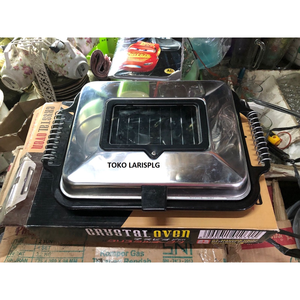 Maspion Panggang Crystal Oven 26cm  Tutup Kaca Ayam Ikan Sosis Bakar