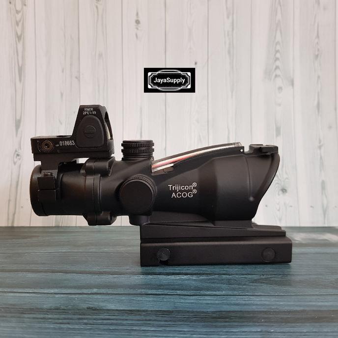 Acog Trijicon Fiber 4x Zoom with RMR Scope AEG GBBR M3 M2 T1 T2 Sight Star Seller