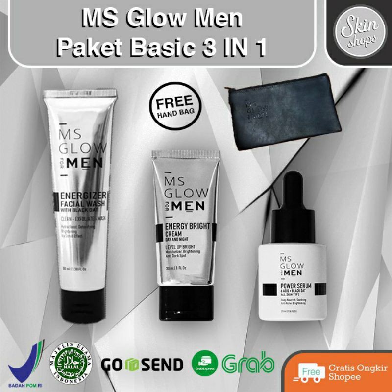 PAKET BASIC 3 IN 1 MS GLOW MEN 100% ORIGINAL